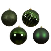 Decoris Shatterproof Baubles Box of 4pcs 14cm - Pine Green